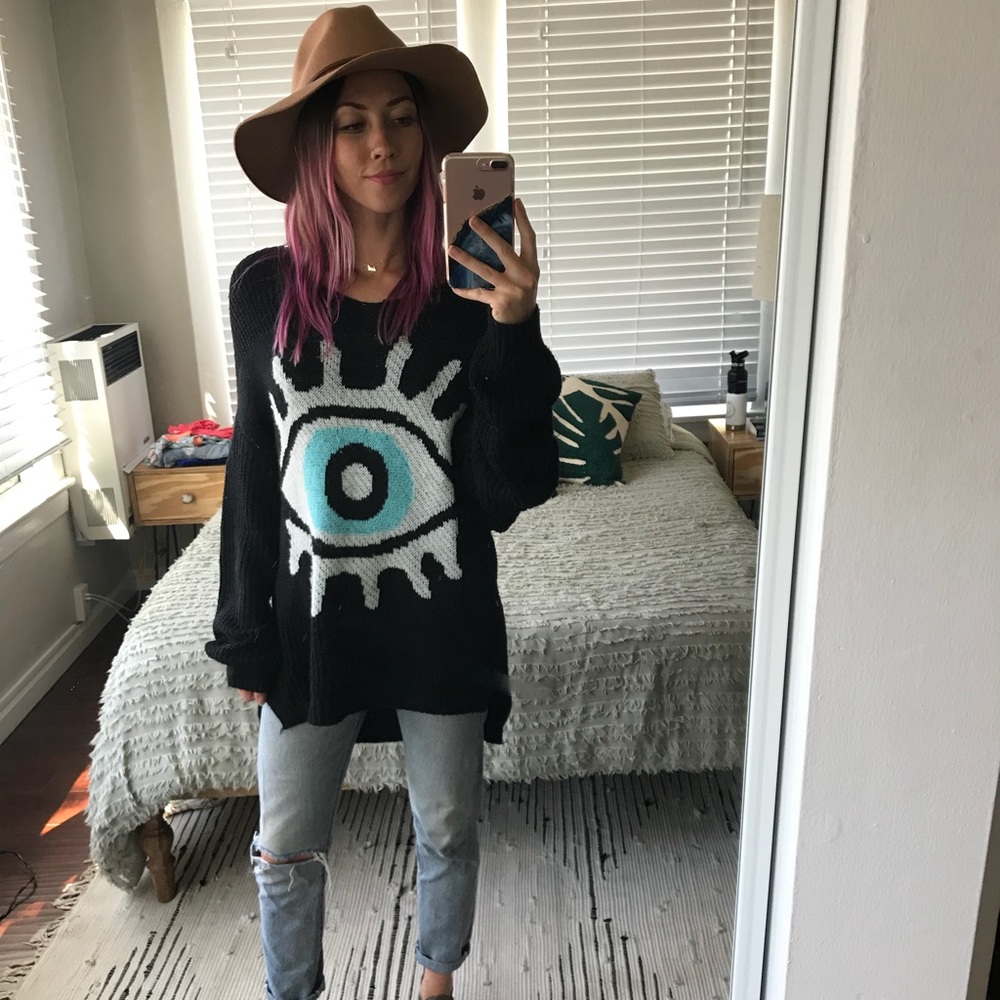 Gypsy Warrior Eye On You Oversized Sweater